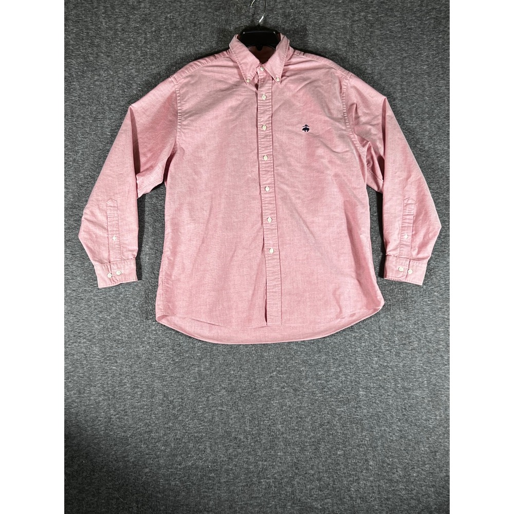 Brooks Brothers 346 Mens Pink Supima Cotton Oxford Button Down Shirt Large